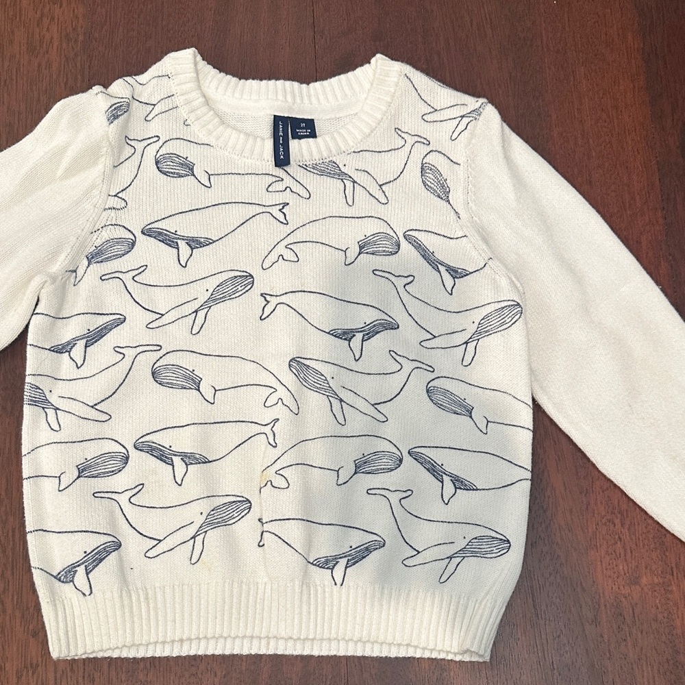 Janie and Jack Whale Pattern Sweater 2T